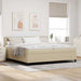 Pat cu arcuri cu headboard Gri deschis și alb. 200 x 200 cm - WALTI WALTI