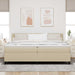 Pat cu arcuri cu headboard Gri deschis și alb. 200 x 200 cm - WALTI WALTI
