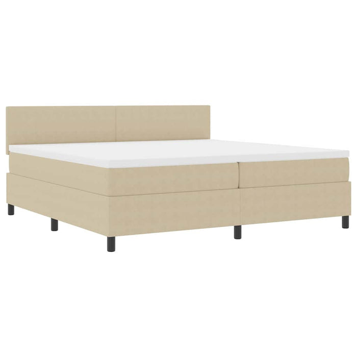 Pat cu arcuri cu headboard Gri deschis și alb. 200 x 200 cm - WALTI WALTI