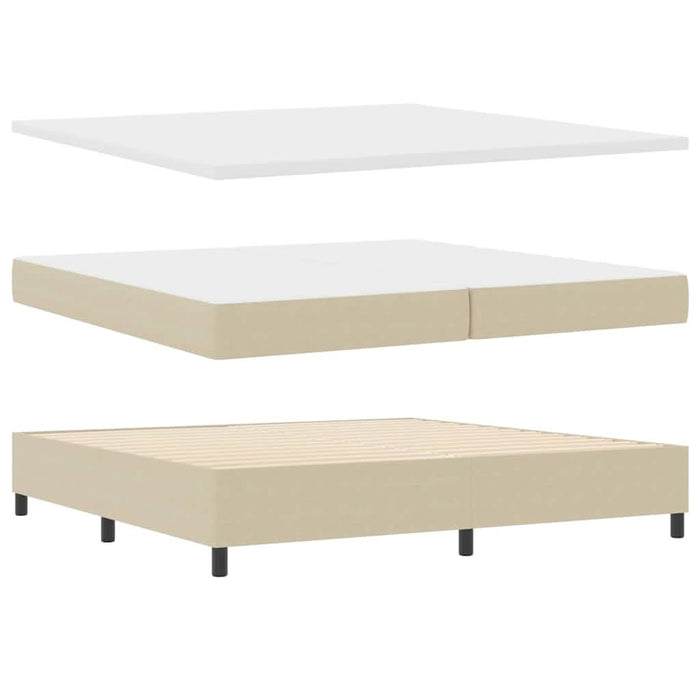 Pat cu arcuri cu headboard Gri deschis și alb. 200 x 200 cm - WALTI WALTI