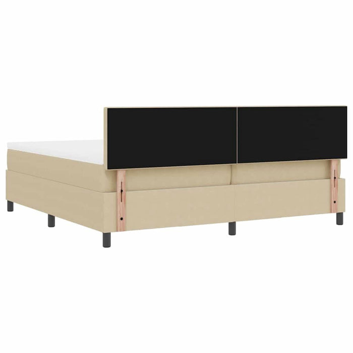Pat cu arcuri cu headboard Gri deschis și alb. 200 x 200 cm - WALTI WALTI