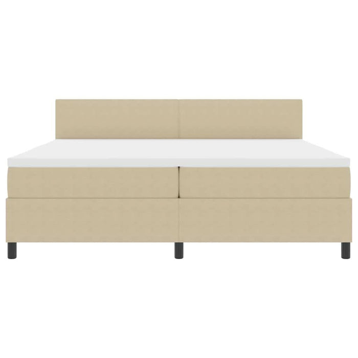 Pat cu arcuri cu headboard Gri deschis și alb. 200 x 200 cm - WALTI WALTI