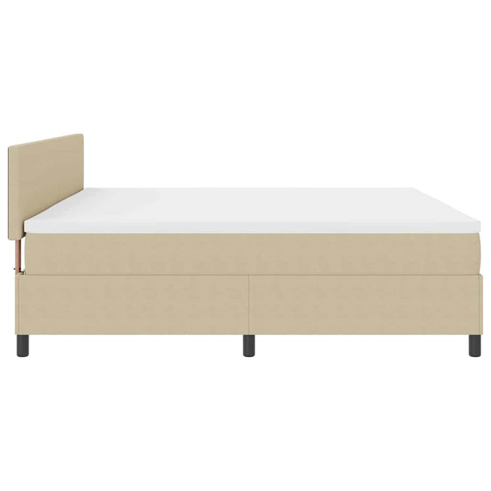 Pat cu arcuri cu headboard Gri deschis și alb. 200 x 200 cm - WALTI WALTI