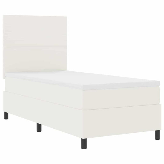 Pat cu arcuri Crema și Alb 80 x 200 cm Țesătură din corduroy WALTI