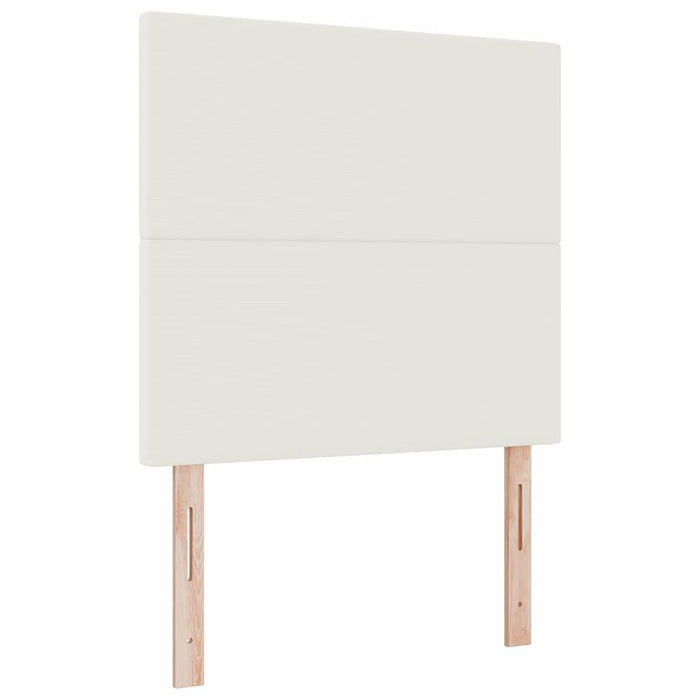 Pat cu arcuri Crema și Alb 80 x 200 cm Țesătură din corduroy WALTI