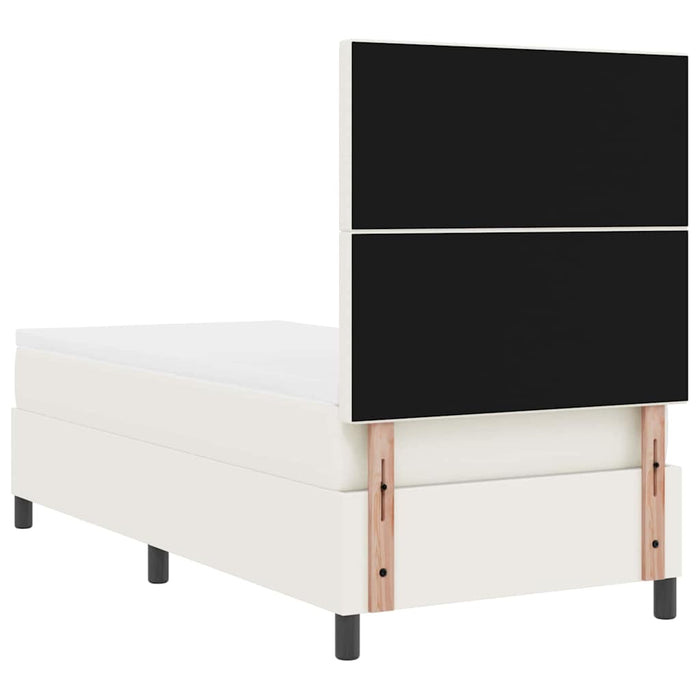 Pat cu arcuri Crema și Alb 80 x 200 cm Țesătură din corduroy WALTI