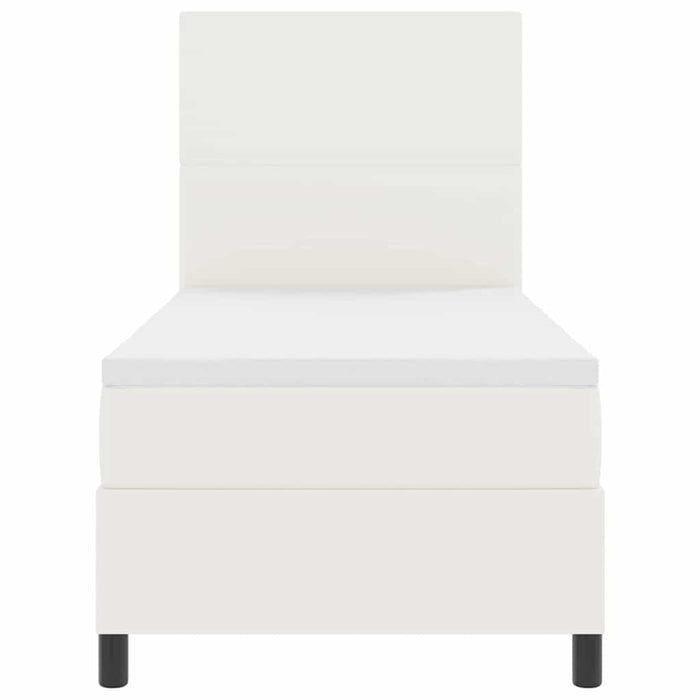 Pat cu arcuri Crema și Alb 80 x 200 cm Țesătură din corduroy WALTI