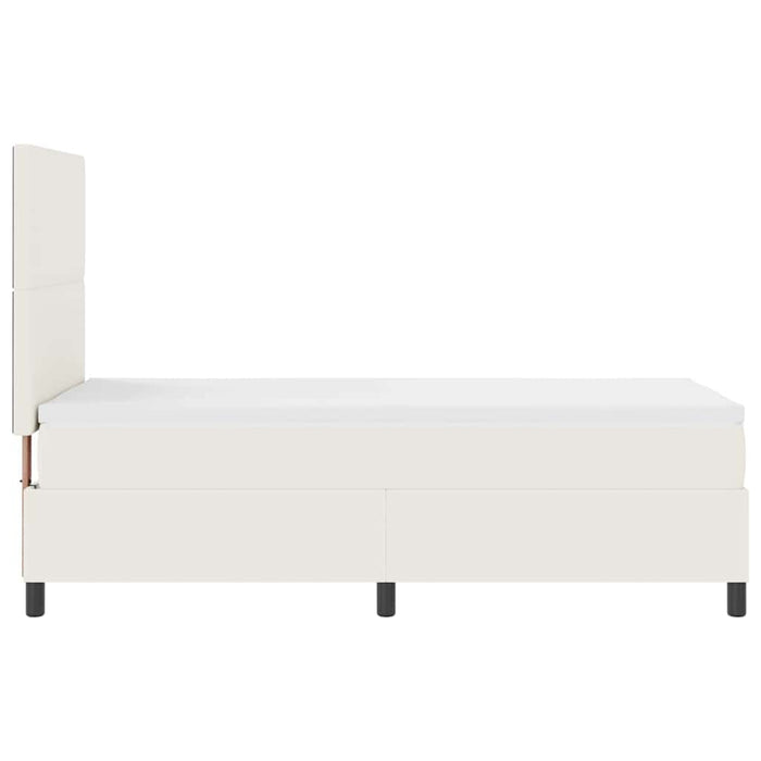 Pat cu arcuri Crema și Alb 80 x 200 cm Țesătură din corduroy WALTI