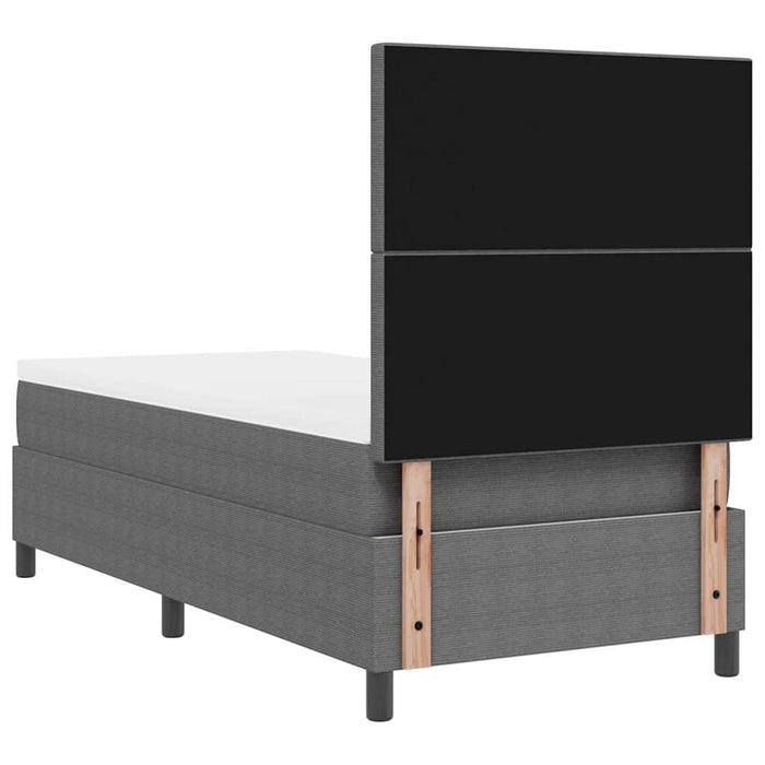 Pat cu arcuri cu headboard Gri deschis și alb. 90 x 190 cm WALTI