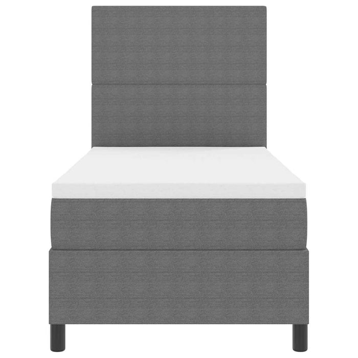 Pat cu arcuri cu headboard Gri deschis și alb. 90 x 190 cm WALTI