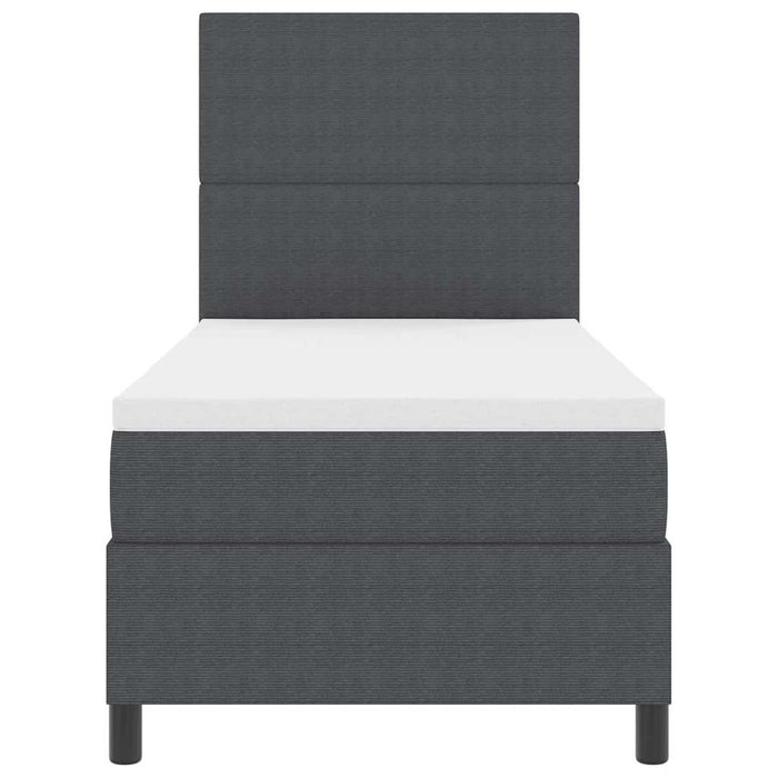 Pat cu arcuri cu headboard Gri închis și alb 90 x 190 cm WALTI