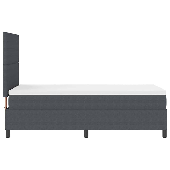 Pat cu arcuri cu headboard Gri închis și alb 90 x 190 cm WALTI