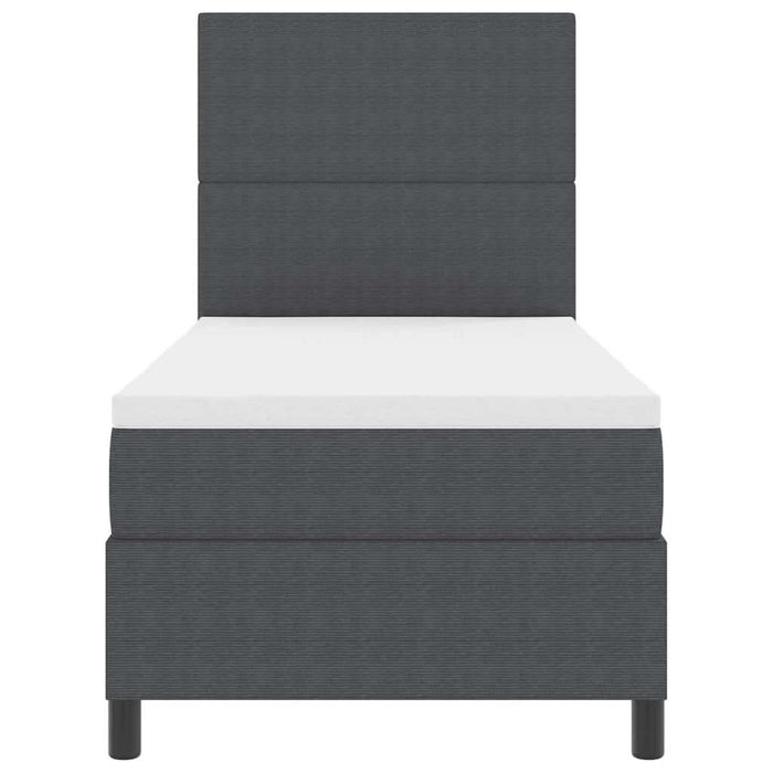 Pat cu arcuri cu headboard Gri închis și alb 100 x 200 cm - WALTI WALTI