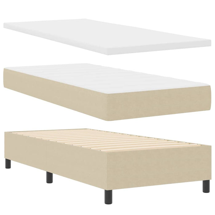 Pat cu arcuri cu headboard Gri deschis și alb. 100 x 200 cm - WALTI WALTI