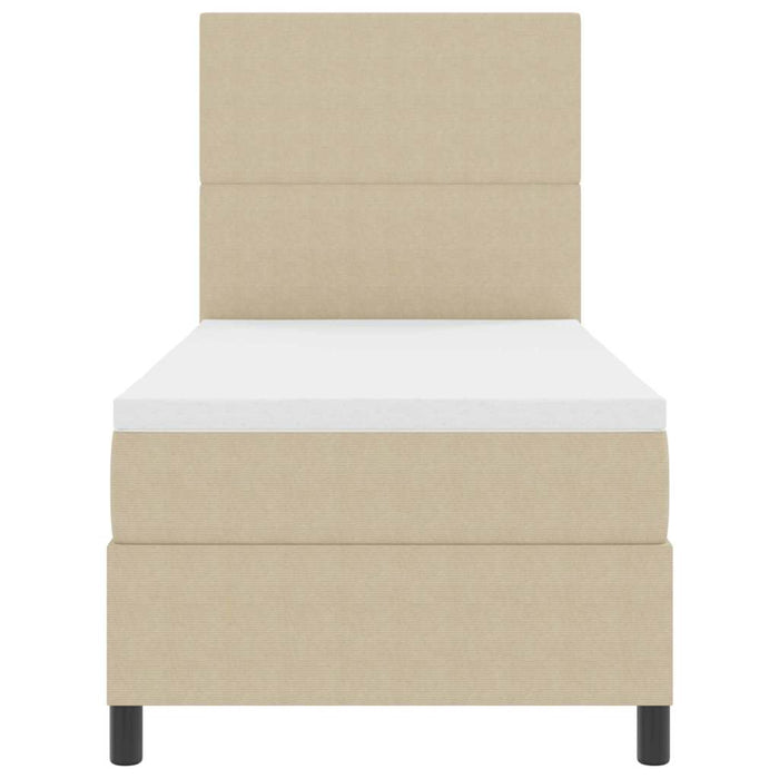 Pat cu arcuri cu headboard Gri deschis și alb. 100 x 200 cm - WALTI WALTI