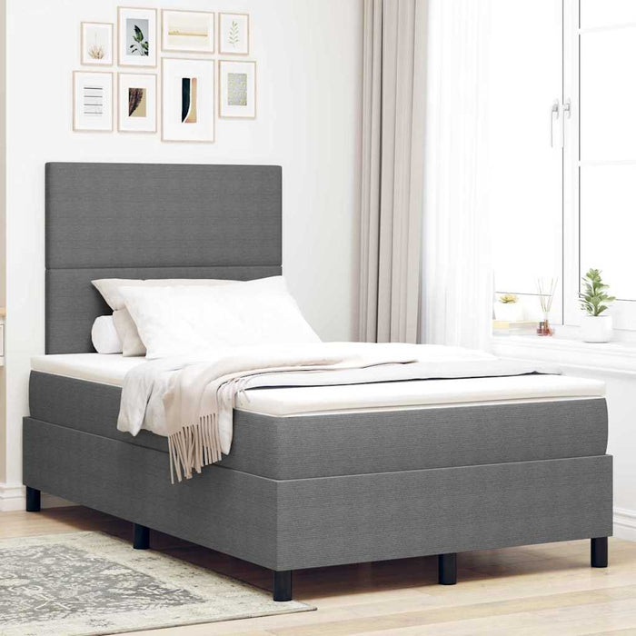 Pat cu arcuri cu headboard Gri deschis și alb. 120 x 190 cm - WALTI WALTI