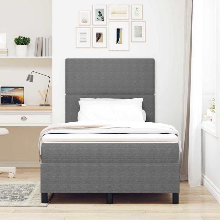 Pat cu arcuri cu headboard Gri deschis și alb. 120 x 190 cm - WALTI WALTI