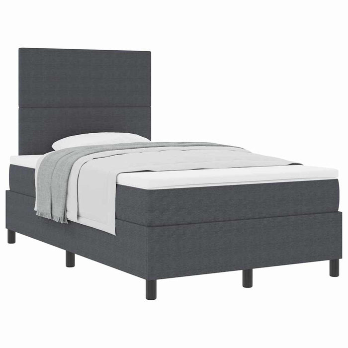 Pat cu arcuri cu headboard Gri închis și alb 120 x 190 cm - WALTI WALTI