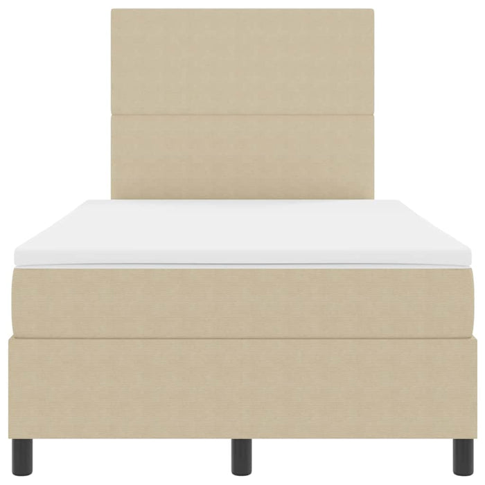 Pat cu arcuri cu headboard Gri deschis și alb. 120 x 190 cm - WALTI WALTI