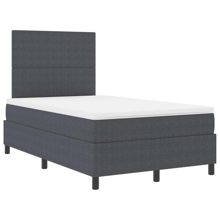 Pat cu arcuri cu headboard Gri închis și alb 120 x 200 cm - WALTI WALTI
