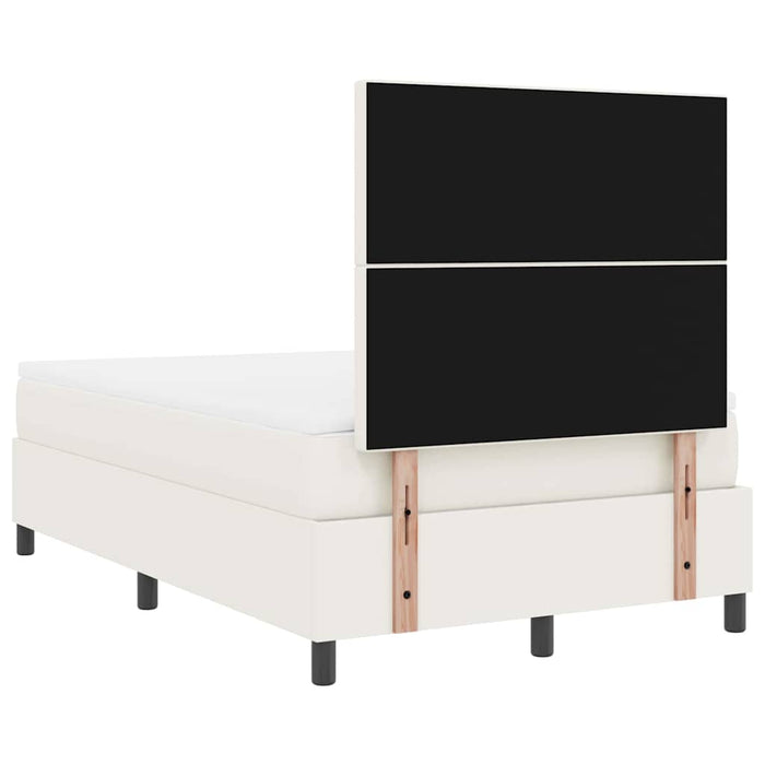 Pat cu arcuri Crema și Alb 120 x 200 cm Țesătură din corduroy WALTI