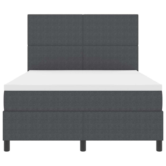 Pat cu arcuri cu headboard Gri închis și alb 140 x 190 cm WALTI