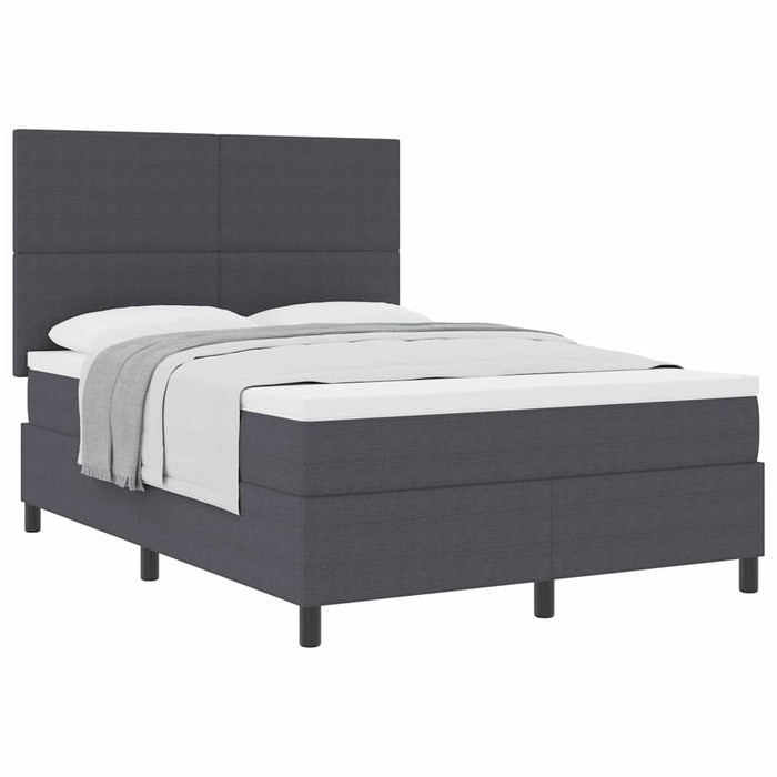 Pat cu arcuri cu headboard Gri închis și alb 140 x 190 cm WALTI