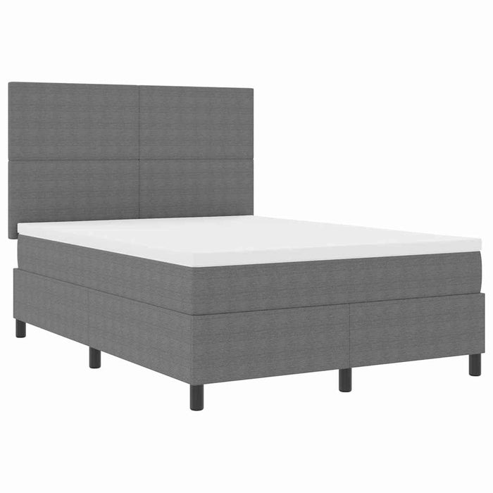 Pat cu arcuri cu headboard Gri deschis și alb. 160 x 200 cm WALTI