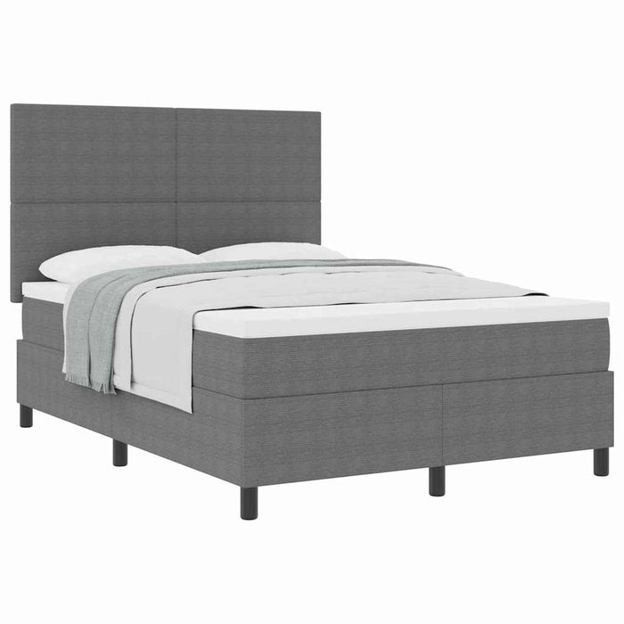 Pat cu arcuri cu headboard Gri deschis și alb. 160 x 200 cm WALTI