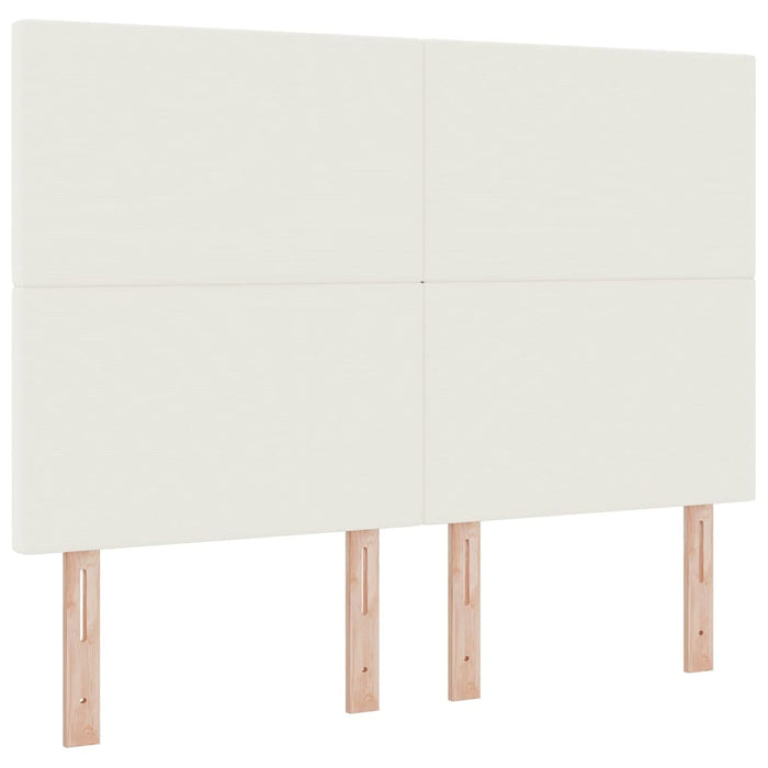 Pat cu arcuri Crema și Alb 160 x 200 cm Țesătură din corduroy WALTI
