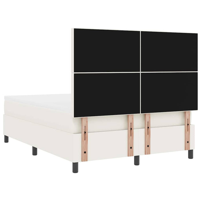 Pat cu arcuri Crema și Alb 160 x 200 cm Țesătură din corduroy WALTI