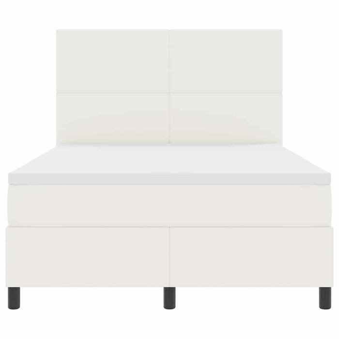 Pat cu arcuri Crema și Alb 160 x 200 cm Țesătură din corduroy WALTI