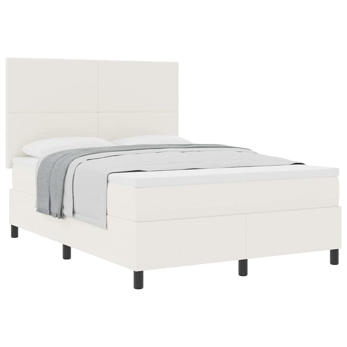 Pat cu arcuri Crema și Alb 160 x 200 cm Țesătură din corduroy WALTI