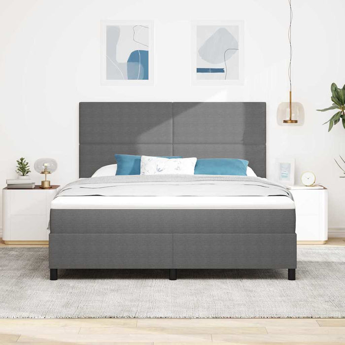 Pat cu arcuri cu headboard Gri deschis și alb. 180 x 200 cm WALTI