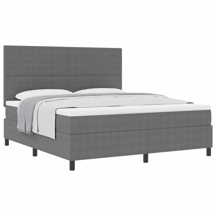 Pat cu arcuri cu headboard Gri deschis și alb. 180 x 200 cm WALTI