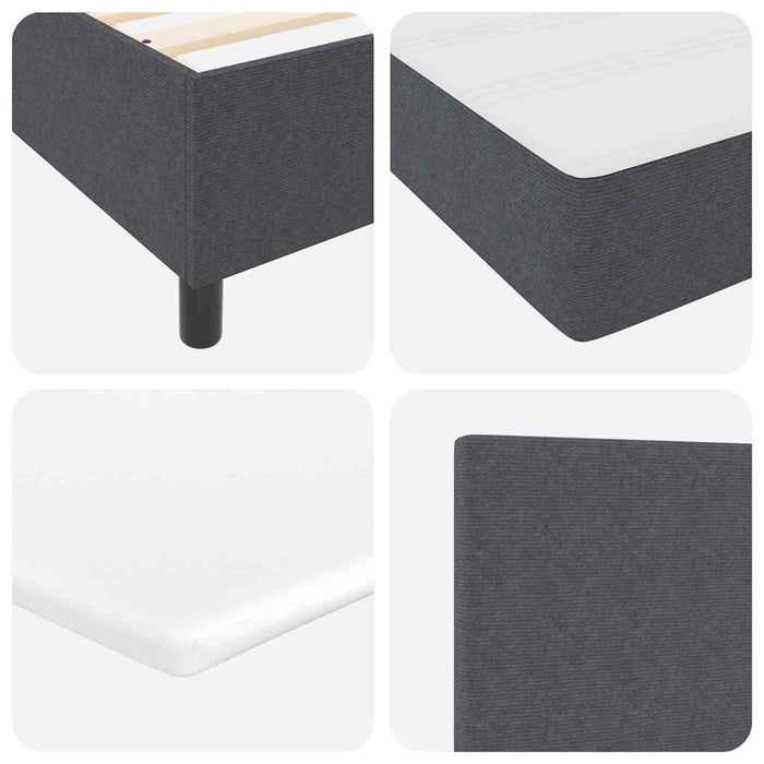 Pat cu arcuri cu headboard Gri închis și alb 180 x 200 cm WALTI