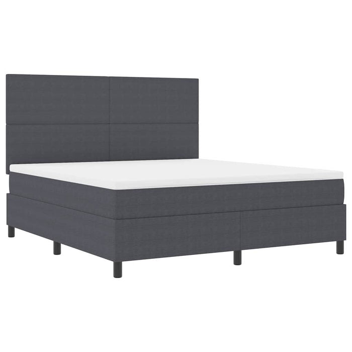 Pat cu arcuri cu headboard Gri închis și alb 180 x 200 cm WALTI