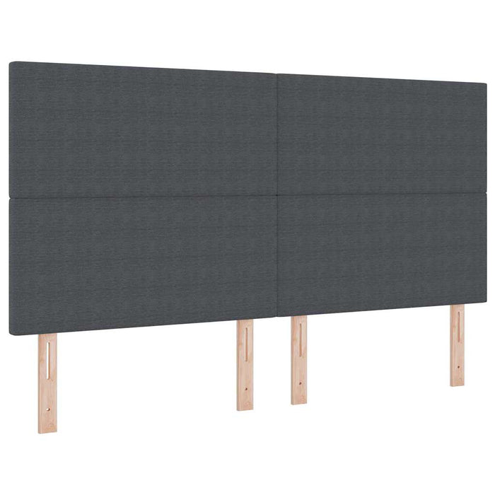 Pat cu arcuri cu headboard Gri închis și alb 180 x 200 cm WALTI