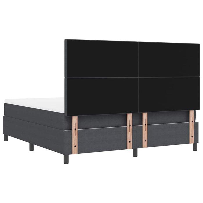 Pat cu arcuri cu headboard Gri închis și alb 180 x 200 cm WALTI
