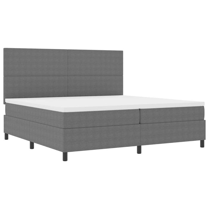 Pat cu arcuri cu headboard Gri deschis și alb. 200 x 200 cm - WALTI WALTI