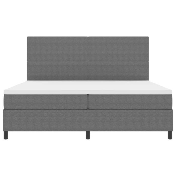 Pat cu arcuri cu headboard Gri deschis și alb. 200 x 200 cm - WALTI WALTI