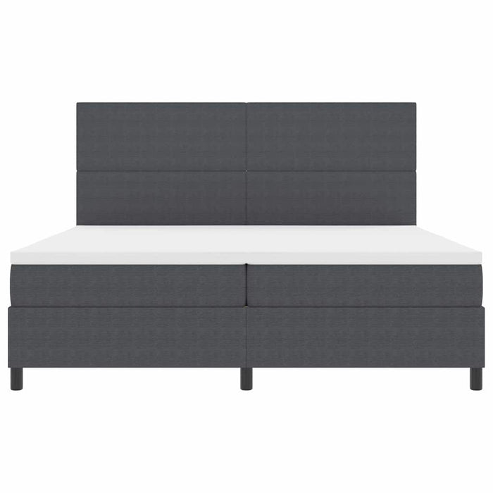 Pat cu arcuri cu headboard Gri închis și alb 200 x 200 cm - WALTI WALTI