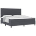 Pat cu arcuri cu headboard Gri închis și alb 200 x 200 cm - WALTI WALTI