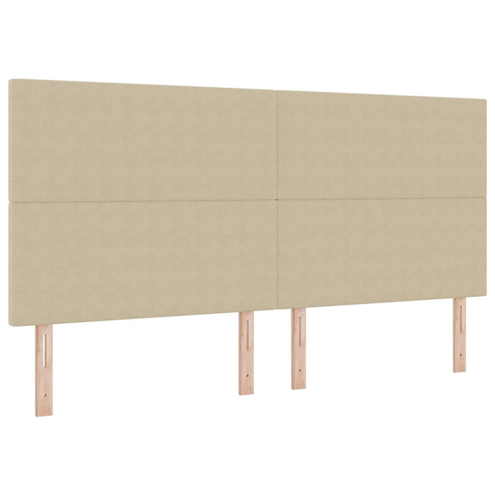 Pat cu arcuri cu headboard Gri deschis și alb. 200 x 200 cm - WALTI WALTI