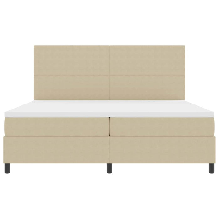 Pat cu arcuri cu headboard Gri deschis și alb. 200 x 200 cm - WALTI WALTI