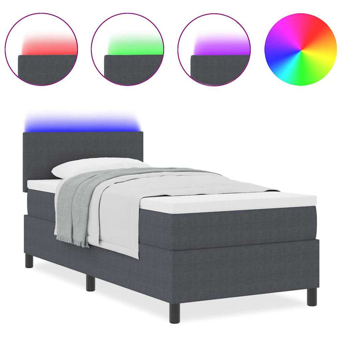 Pat cu arcuri Manual Gri închis și alb 203 x 80 x 88 cm - WALTI WALTI