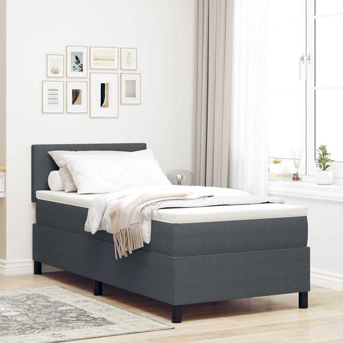 Pat cu arc LED cu headboard Gri închis și alb 90 x 190 cm WALTI