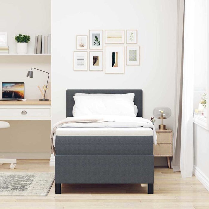 Pat cu arc LED cu headboard Gri închis și alb 90 x 190 cm WALTI