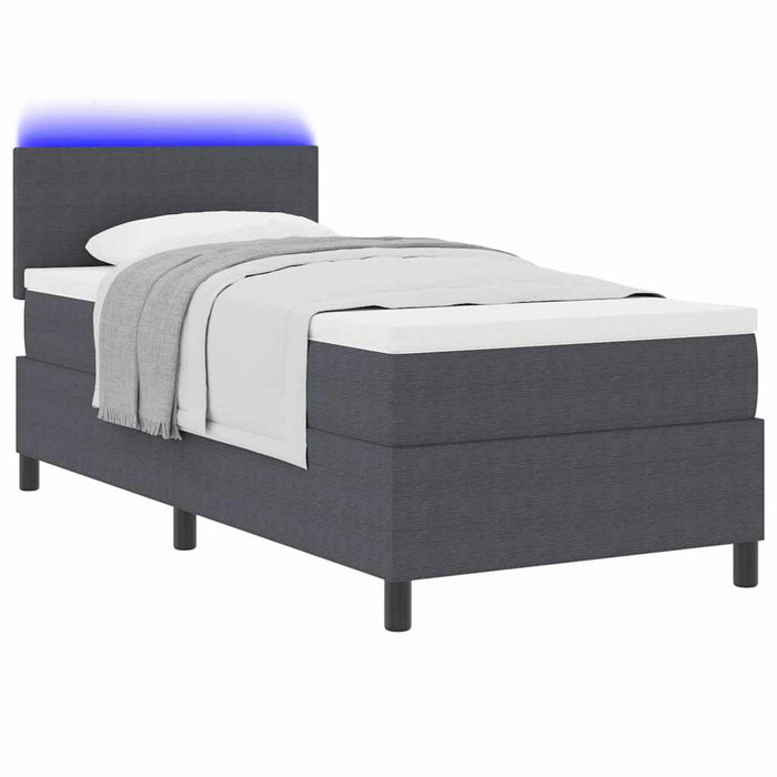 Pat cu arc LED cu headboard Gri închis și alb 90 x 190 cm WALTI