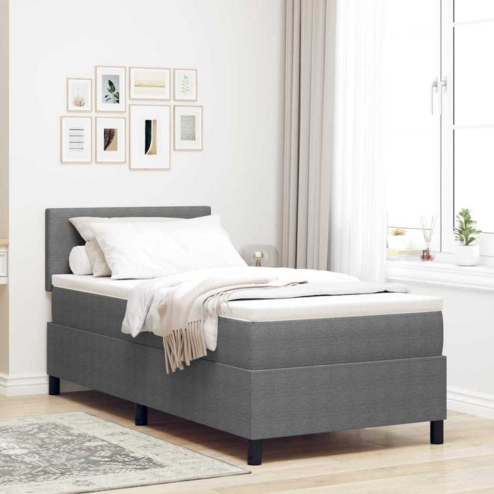 Pat cu arc LED cu headboard Gri deschis și alb. 100 x 200 cm WALTI